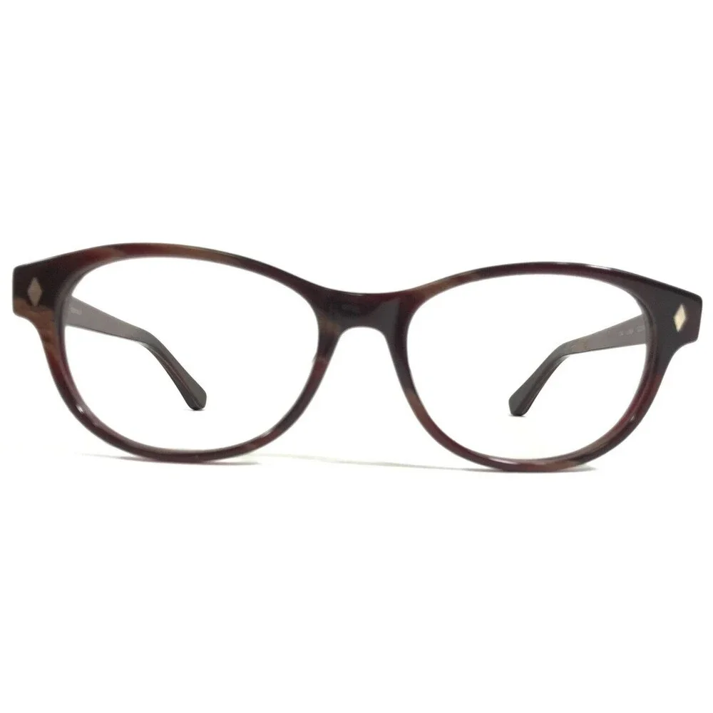 Prodesign Denmark Eyeglasses Frames 1744 c.3834 Brown Red Horn Cat Eye 52-16-140